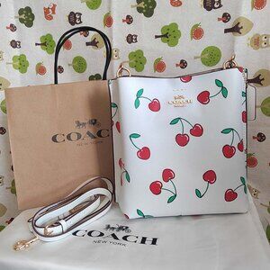 Coach Mollie Bucket With Heart Cherry Print Women
